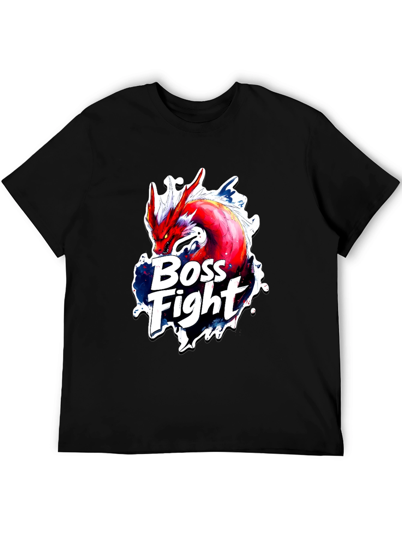 Boss Fight Dragon Graphic Black T-Shirt