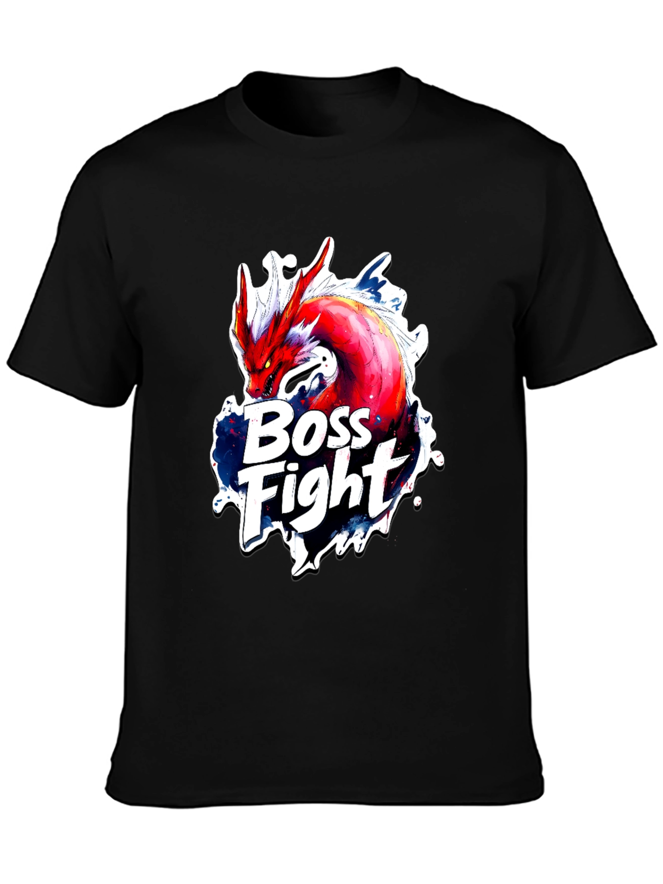 Boss Fight Dragon Graphic Black T-Shirt