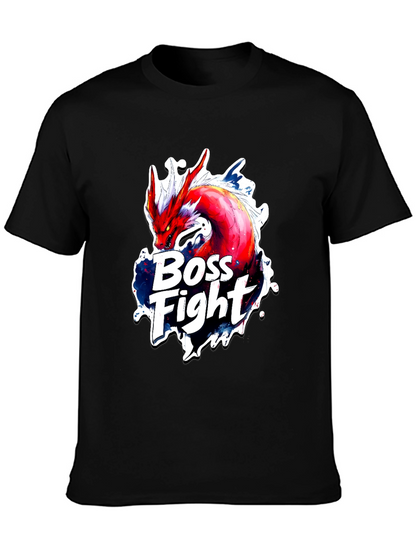 Boss Fight Dragon Graphic Black T-Shirt