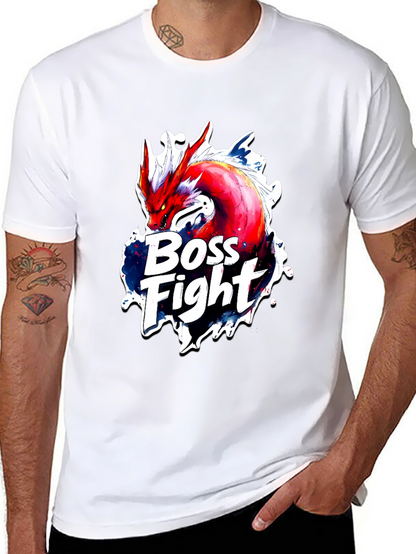 Boss Fight Dragon Graphic Black T-Shirt