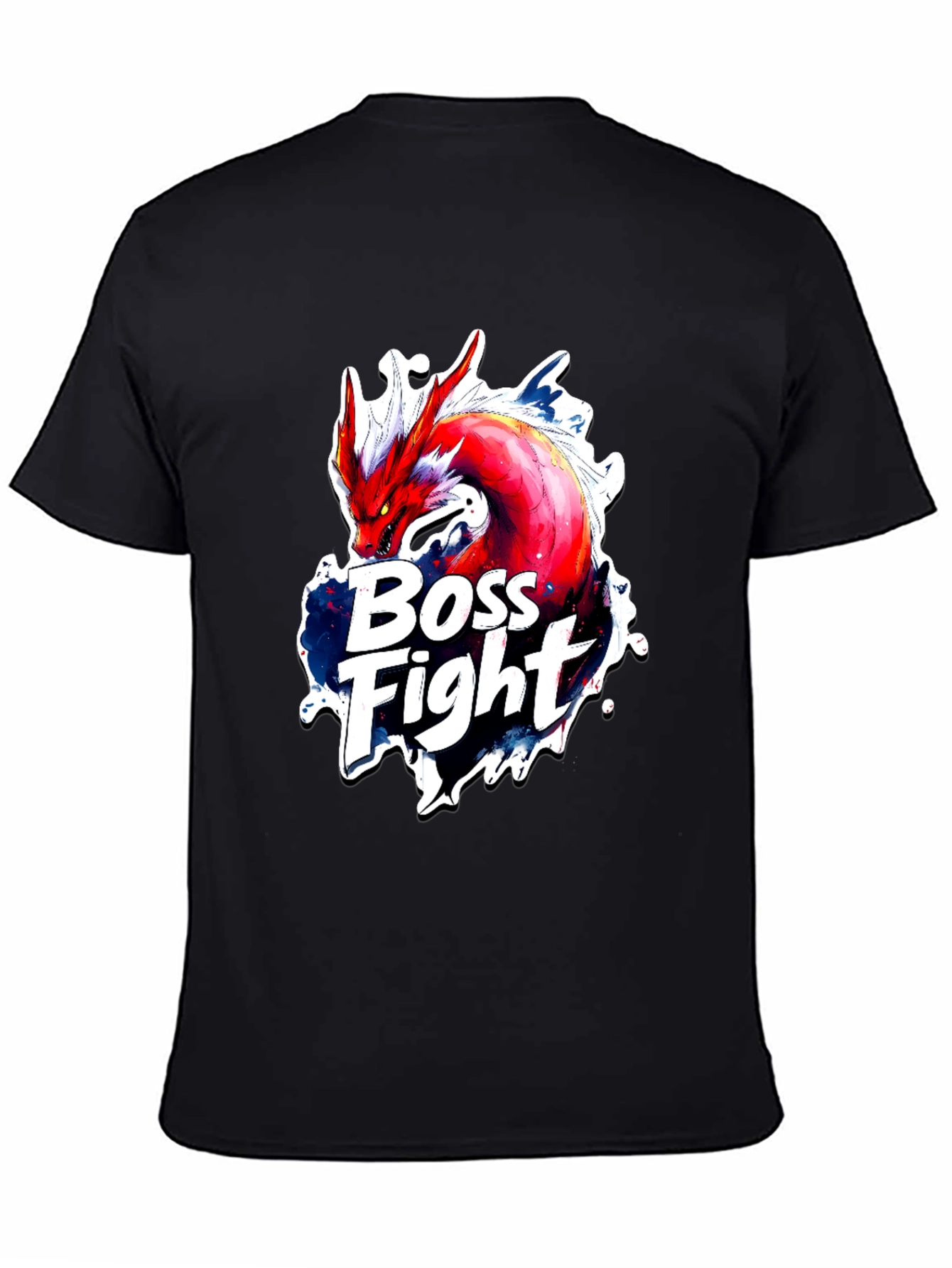 Boss Fight Dragon Graphic Black T-Shirt