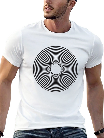 Hypnotic Black Spiral Graphic Tee