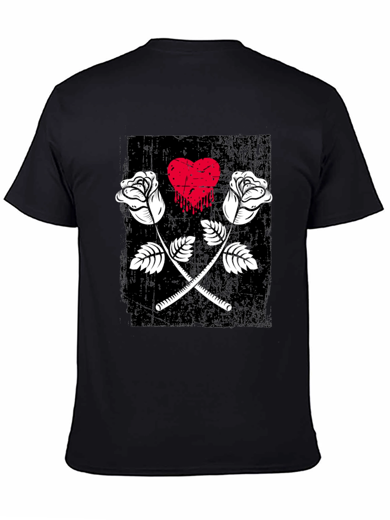 Roses Heart Graphic Tee - Trendy Casual Wear
