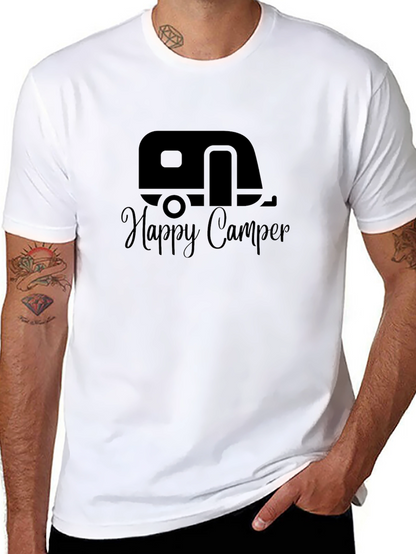 Happy Camper Black Graphic T-Shirt
