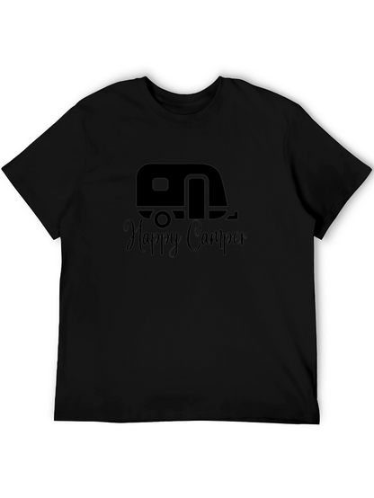 Happy Camper Black Graphic T-Shirt