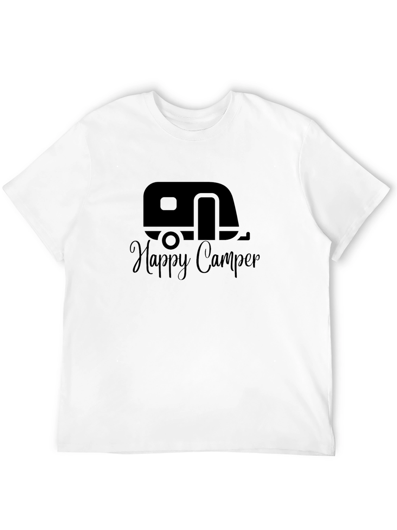 Happy Camper Black Graphic T-Shirt