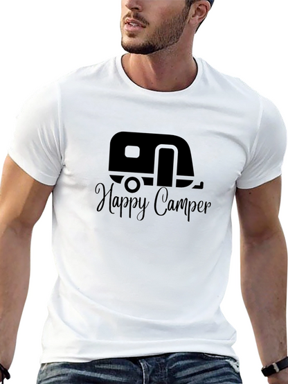 Happy Camper Black Graphic T-Shirt