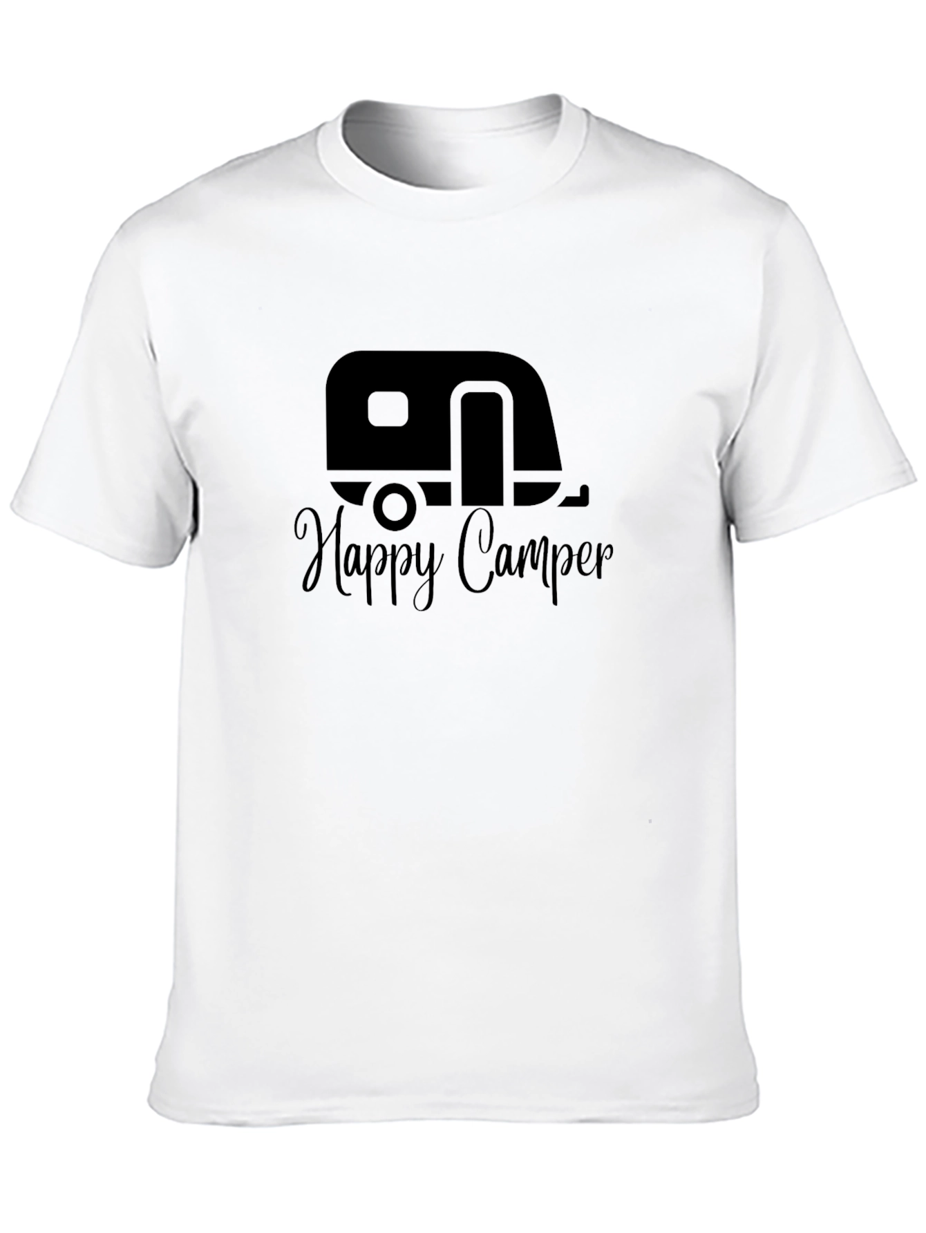 Happy Camper Black Graphic T-Shirt