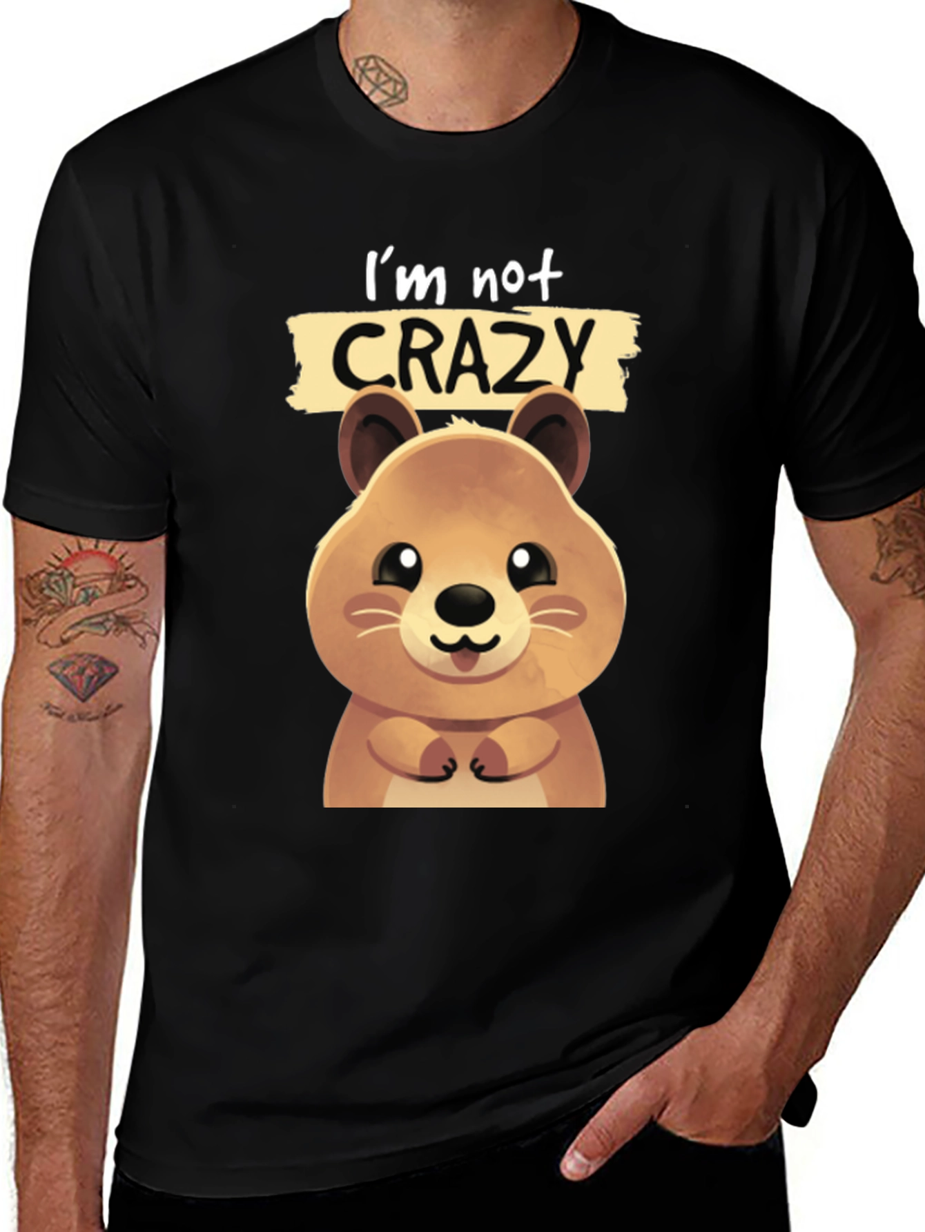 Cute Quokka Im Not Crazy Graphic T-Shirt