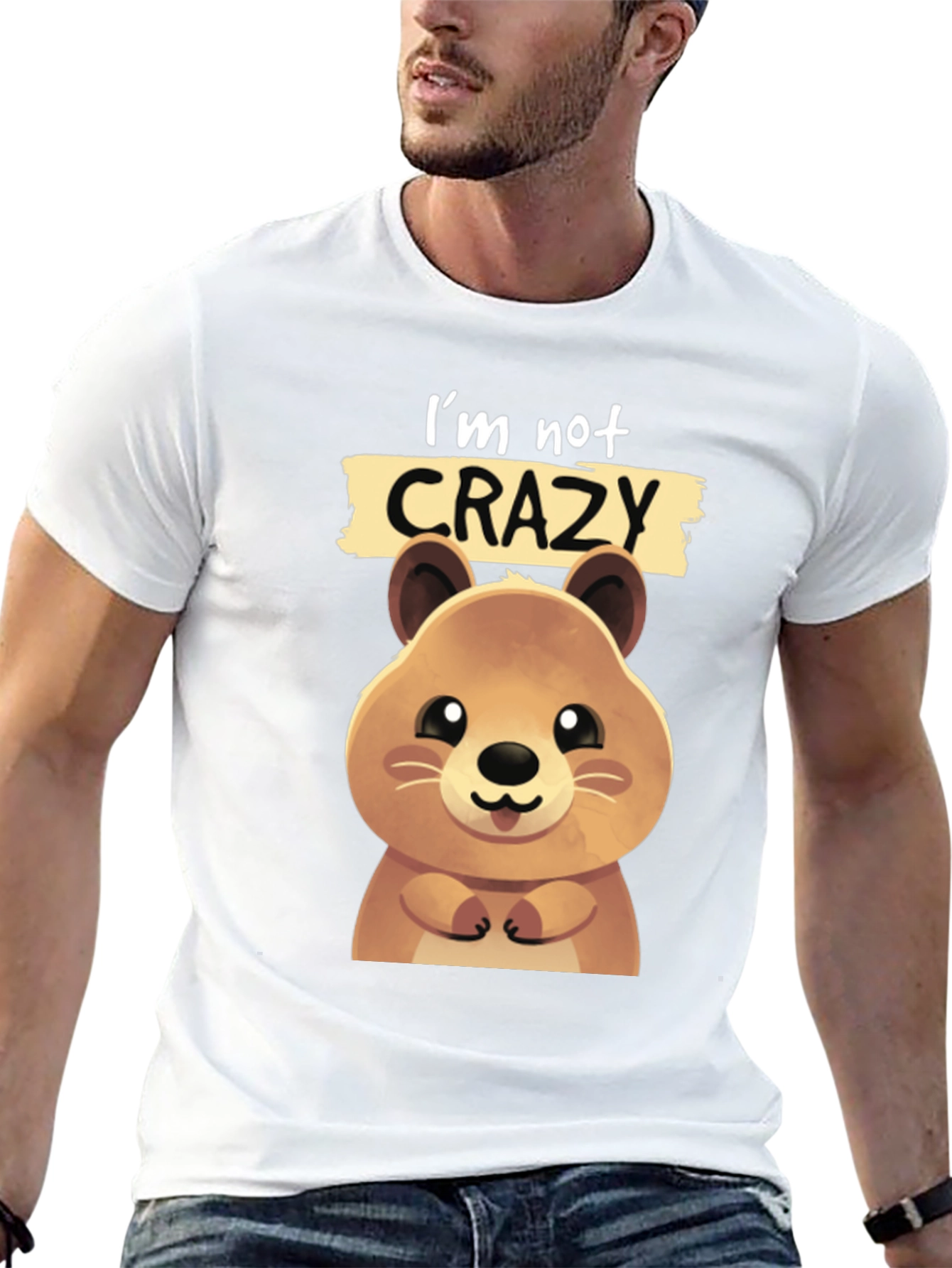 Cute Quokka Im Not Crazy Graphic T-Shirt