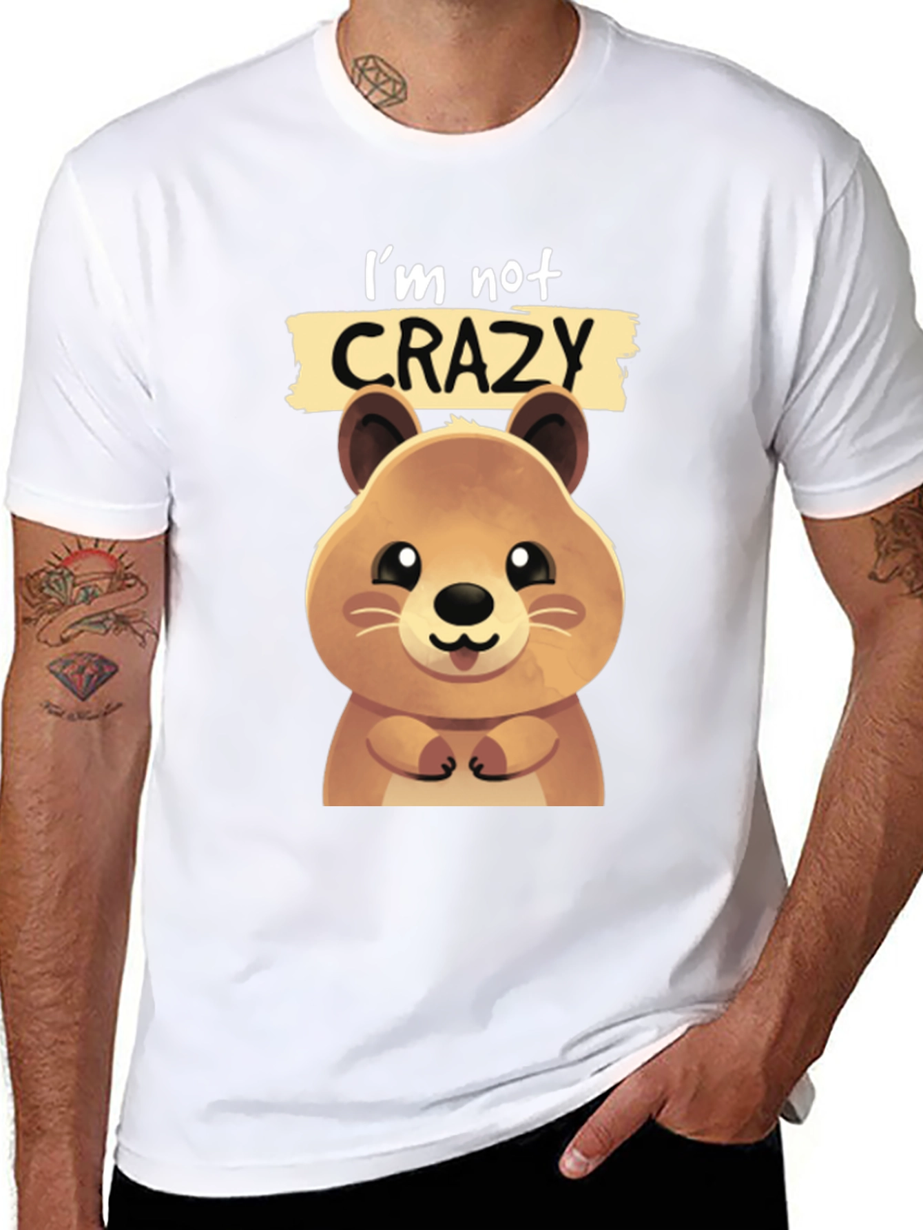 Cute Quokka Im Not Crazy Graphic T-Shirt