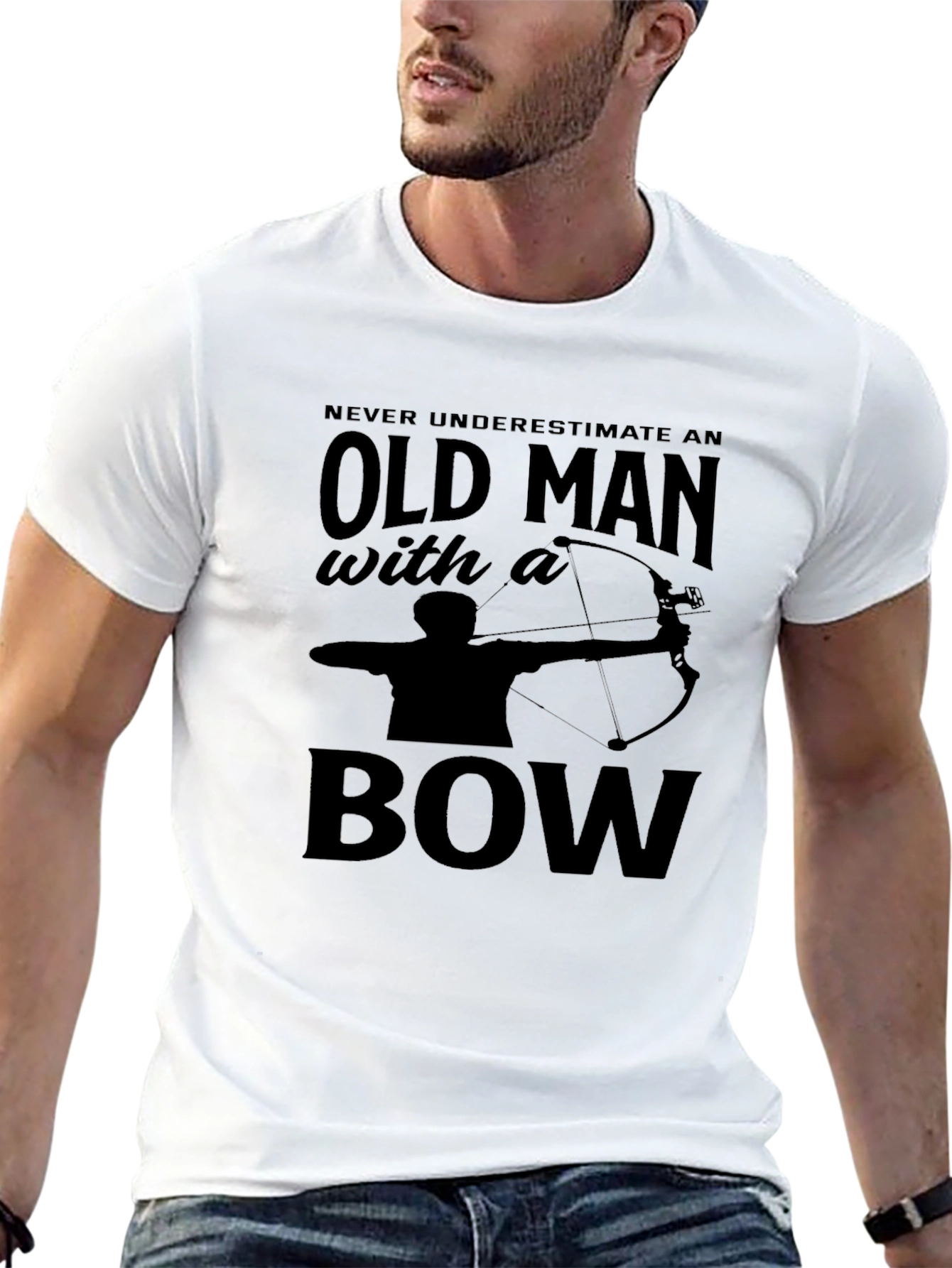 Old Man With a Bow T-Shirt - Archery Tee