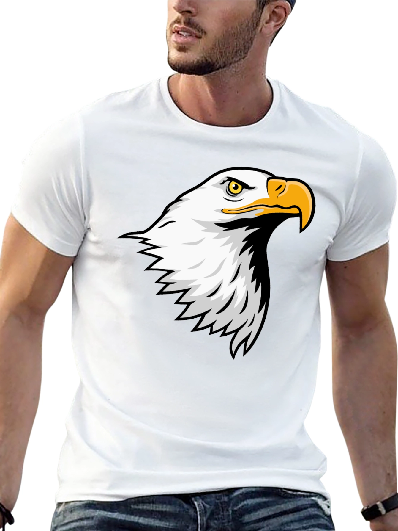 Eagle Graphic Tee - Mens Black Cotton T-Shirt
