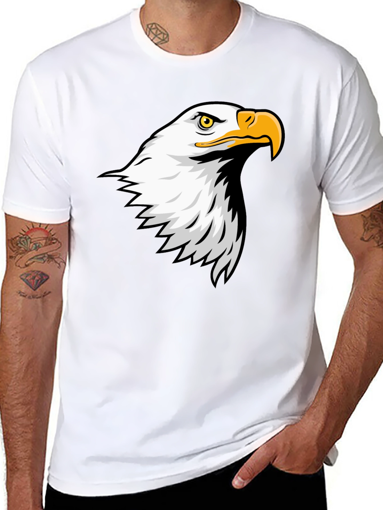 Eagle Graphic Tee - Mens Black Cotton T-Shirt