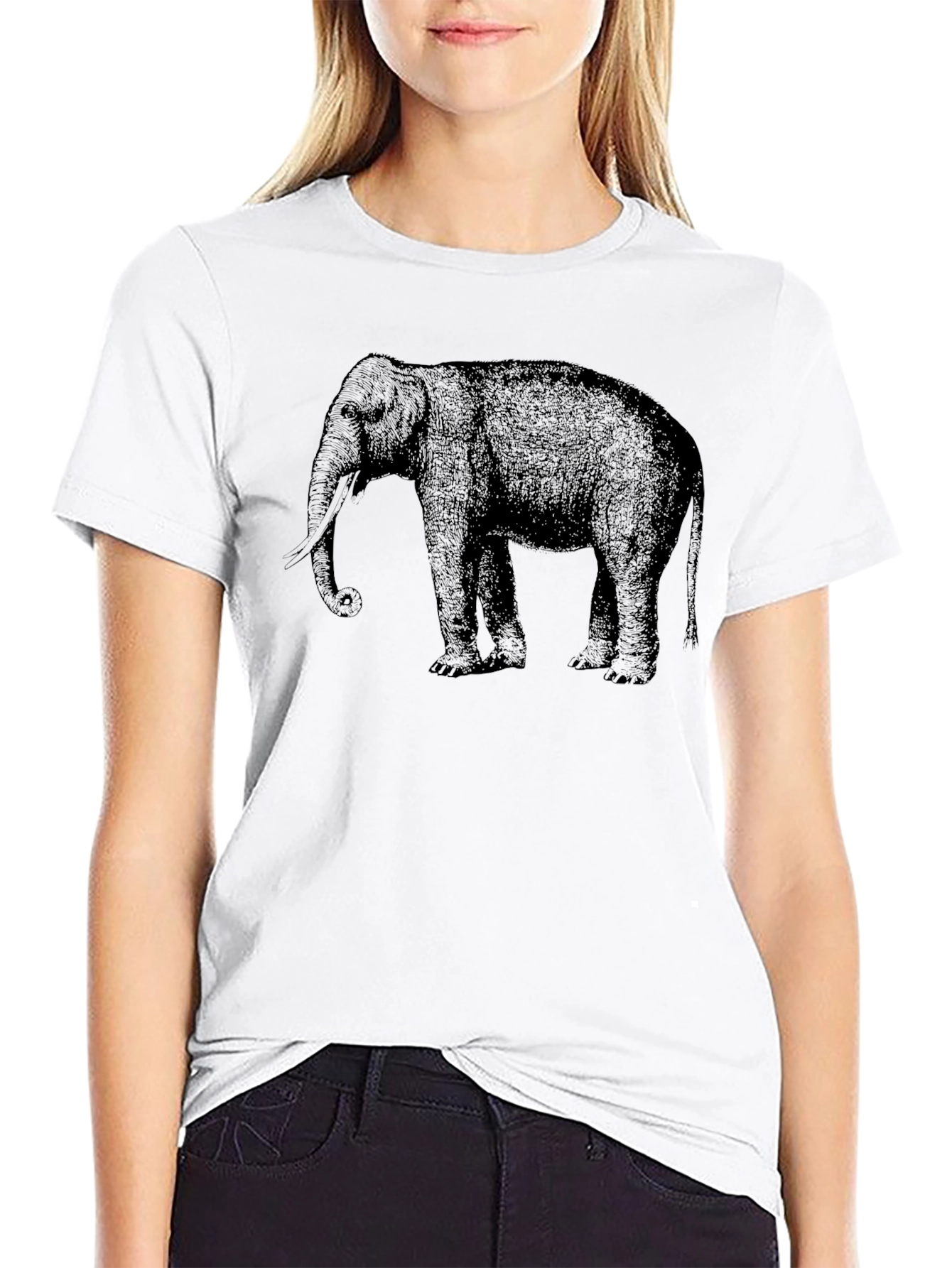 Elephant Graphic Tee - Classic Black