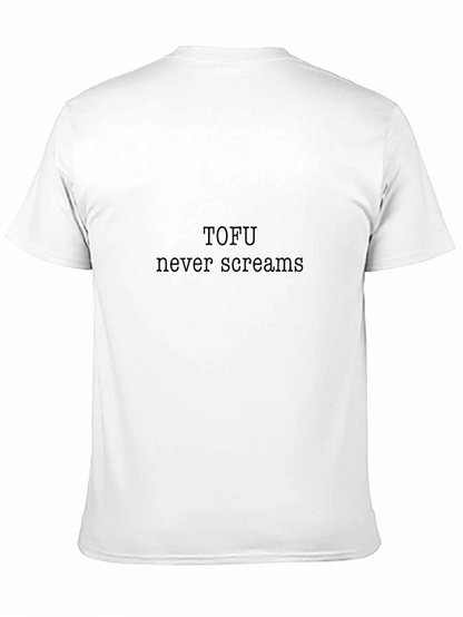 Tofu Never Screams Graphic Tee - Soft Black Cotton