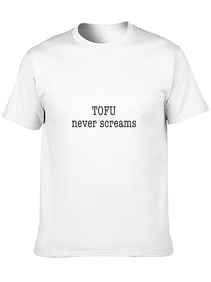 Tofu Never Screams Graphic Tee - Soft Black Cotton