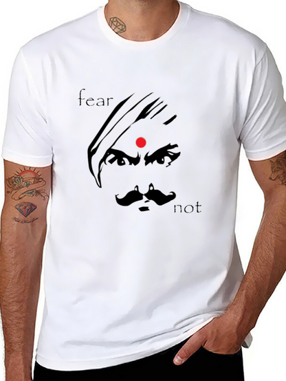 Fear Not Graphic Tee - Black Cotton Blend Shirt