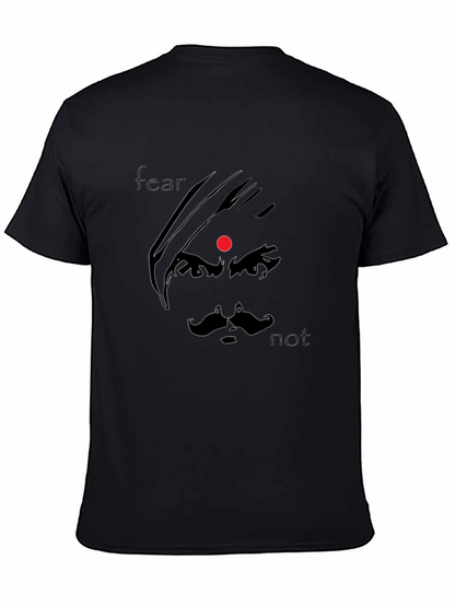 Fear Not Graphic Tee - Black Cotton Blend Shirt