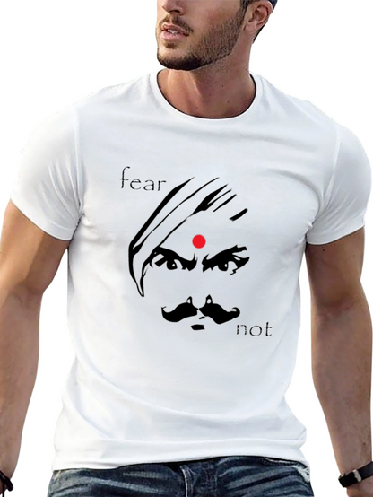 Fear Not Graphic Tee - Black Cotton Blend Shirt