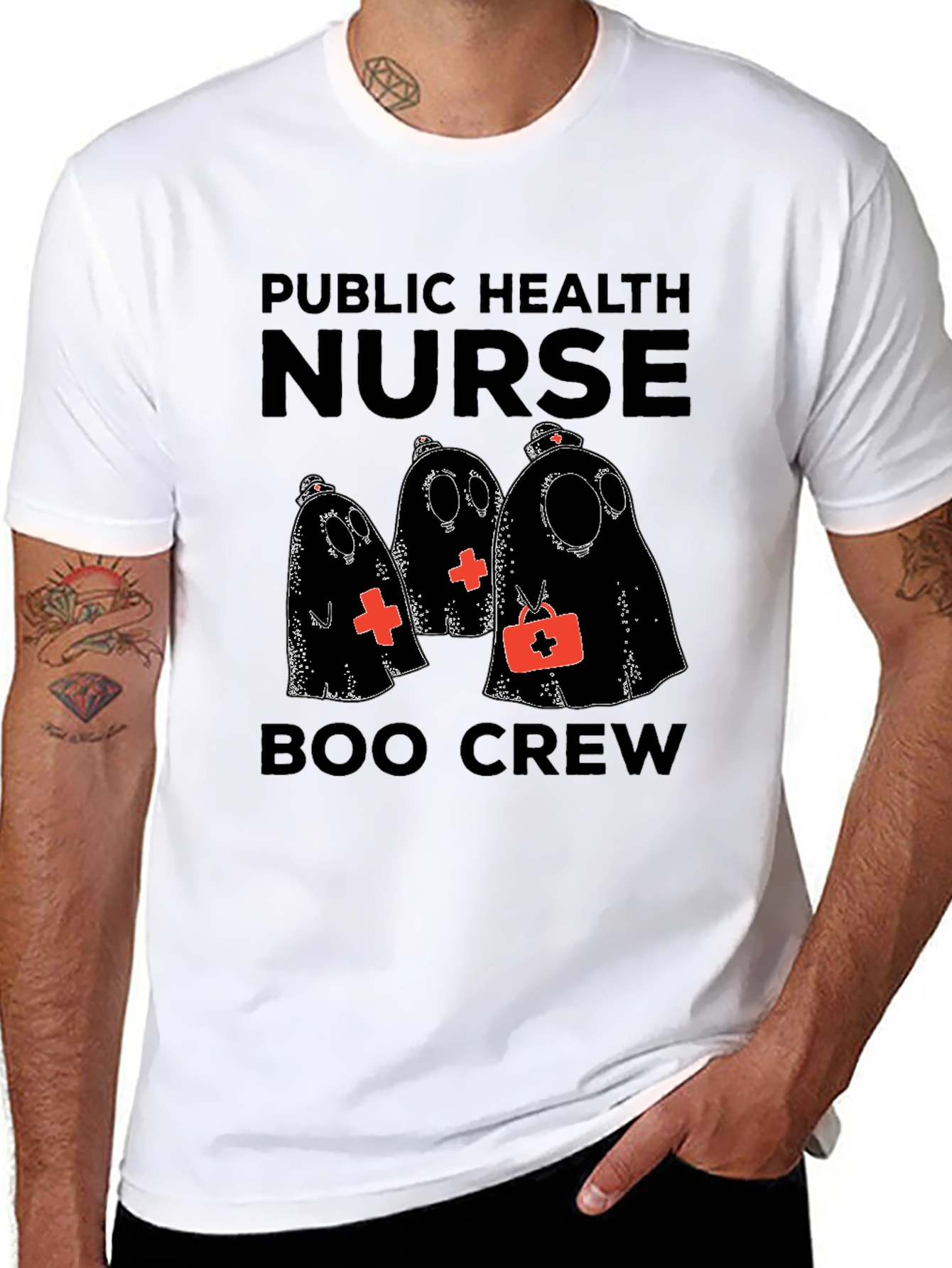 Public Health Nurse Boo Crew Halloween T-Shirt
