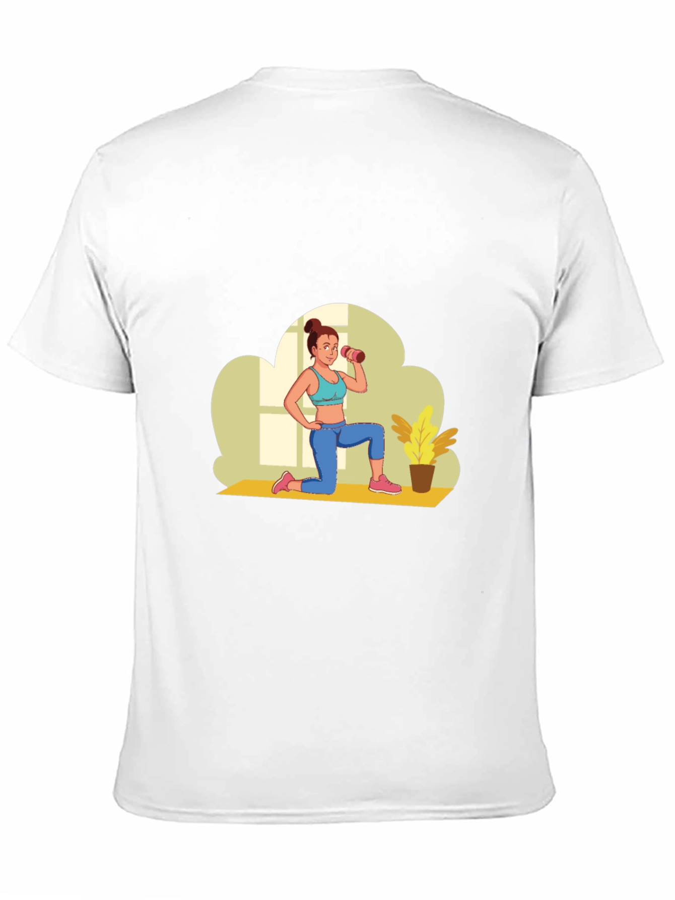 Black Graphic T-Shirt - Fitness Woman Design