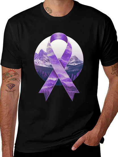 Purple Ribbon Mountain Graphic Tee