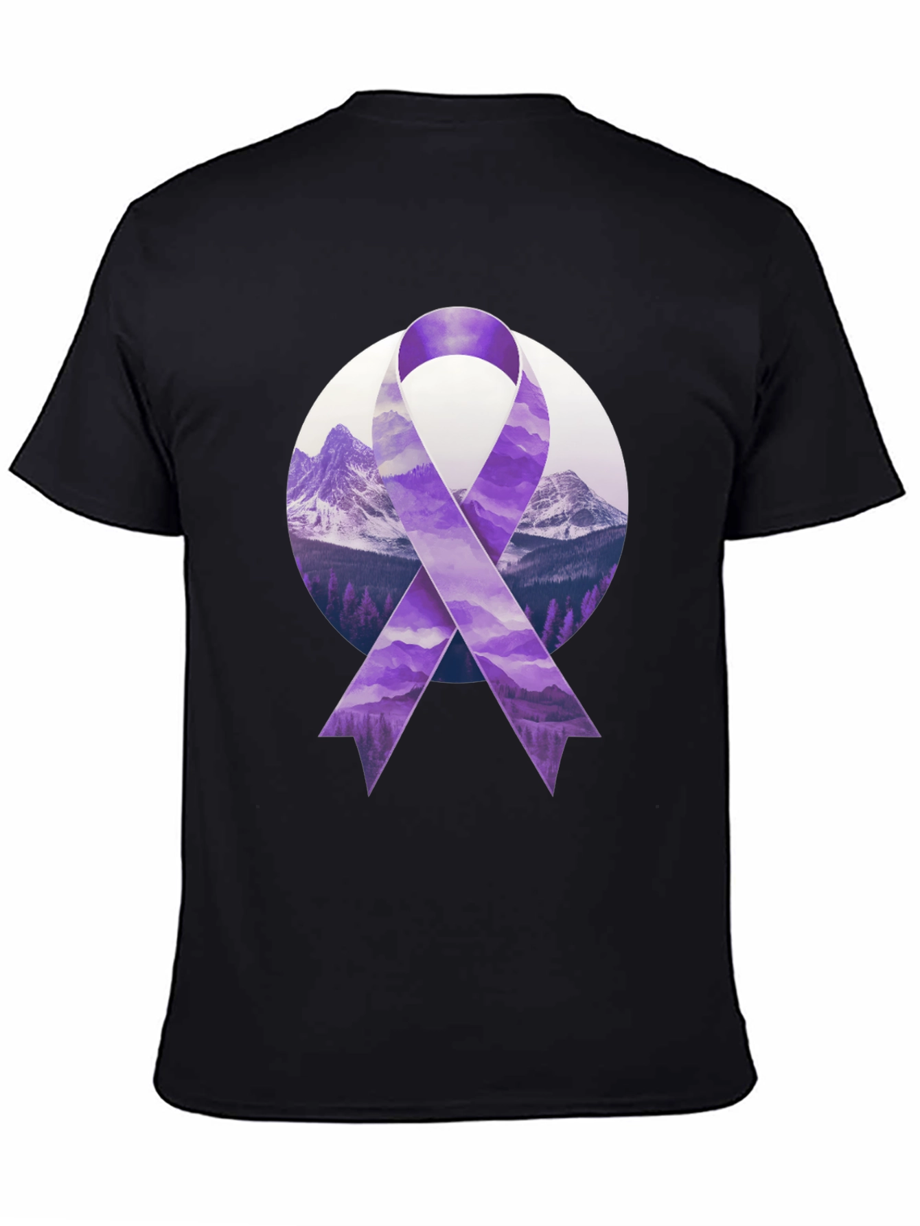Purple Ribbon Mountain Graphic Tee