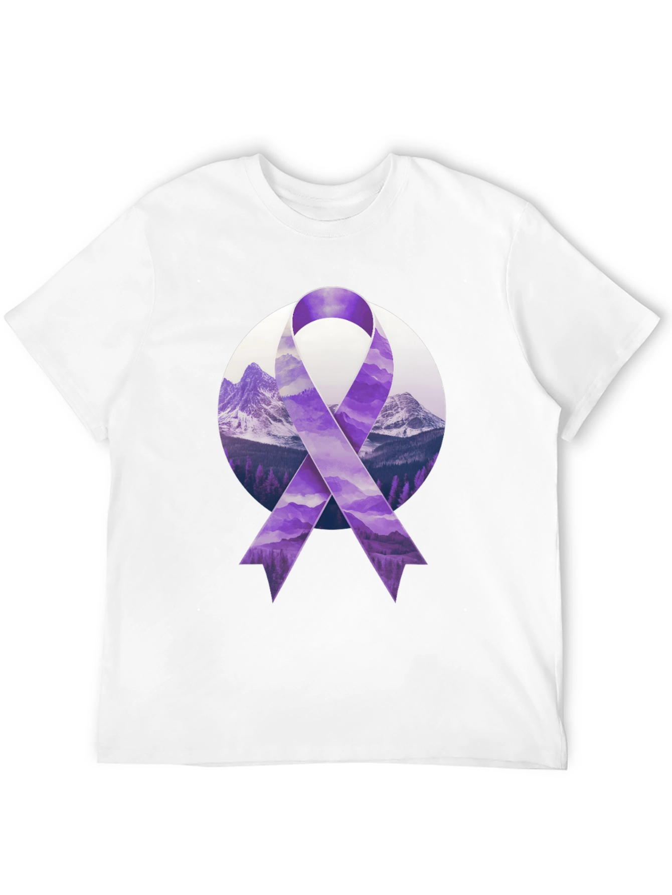 Purple Ribbon Mountain Graphic Tee