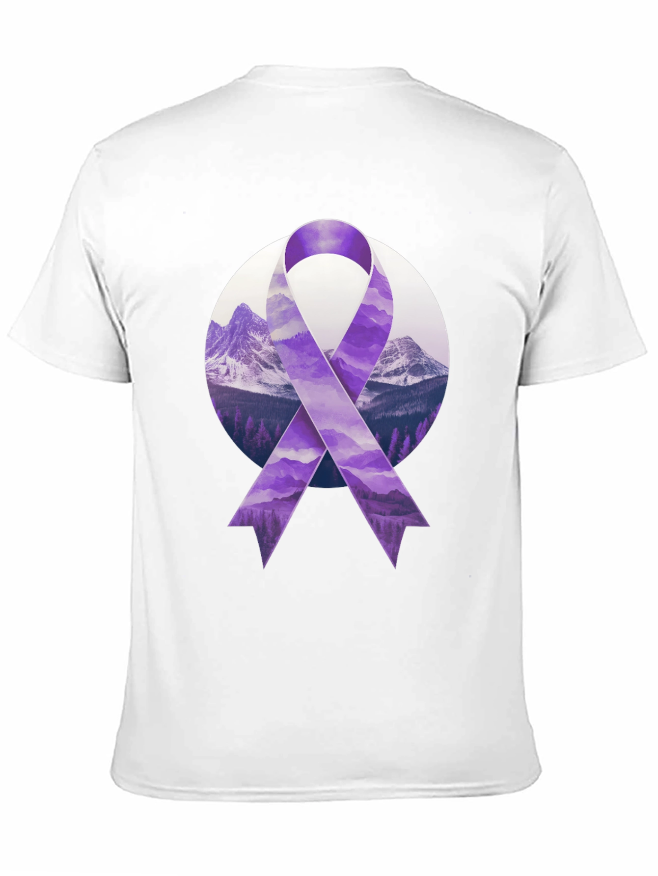 Purple Ribbon Mountain Graphic Tee