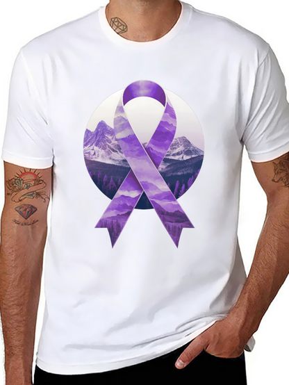 Purple Ribbon Mountain Graphic Tee