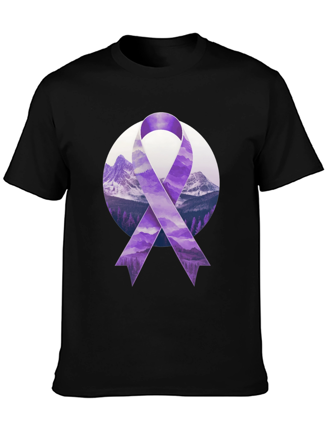 Purple Ribbon Mountain Graphic Tee