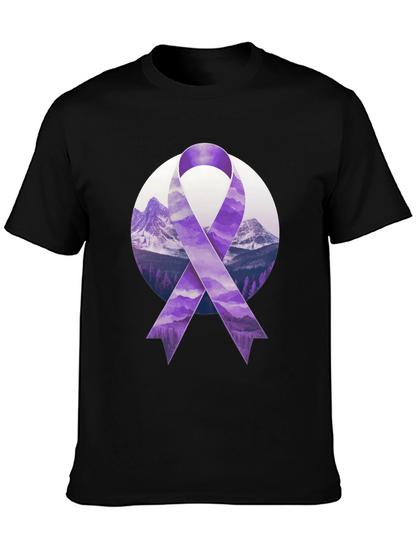 Purple Ribbon Mountain Graphic Tee