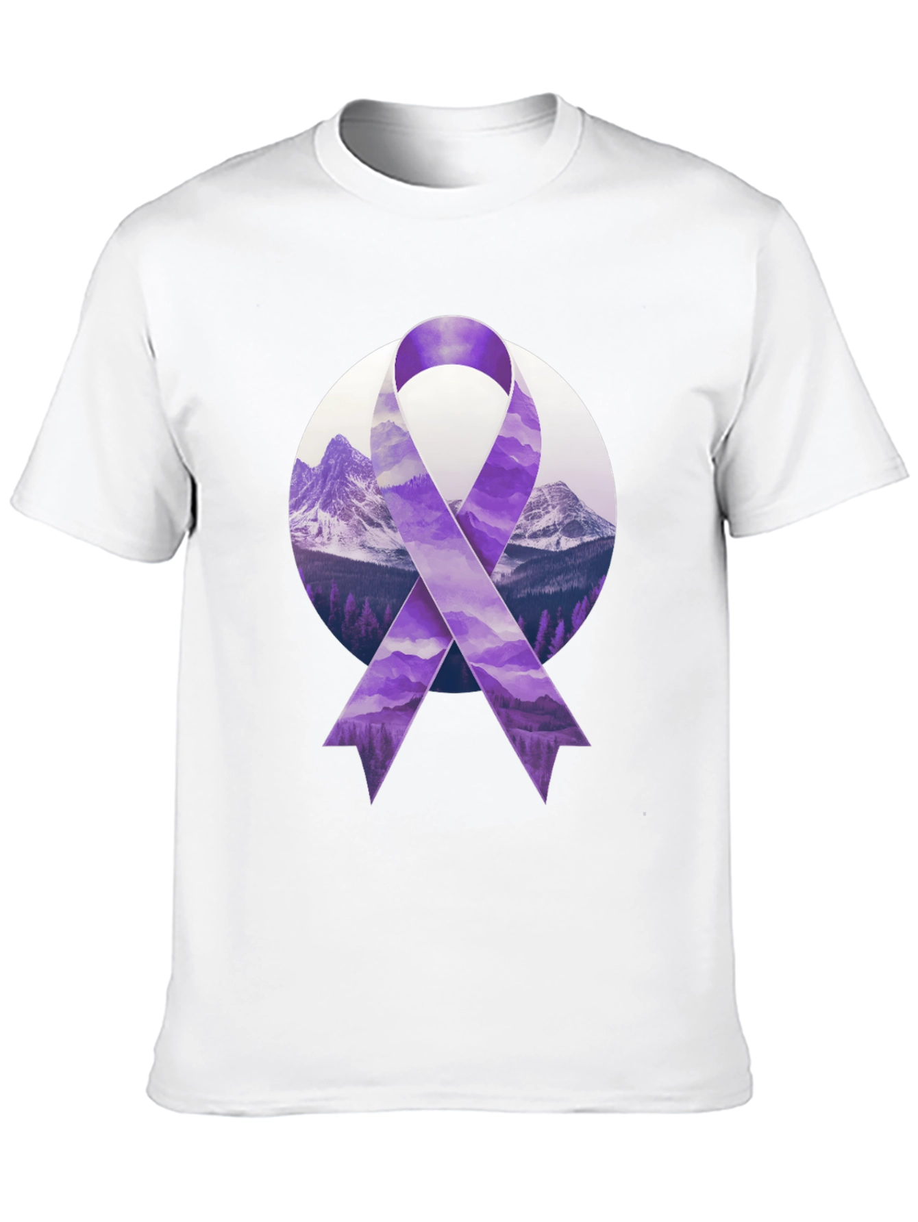 Purple Ribbon Mountain Graphic Tee