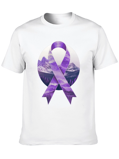 Purple Ribbon Mountain Graphic Tee