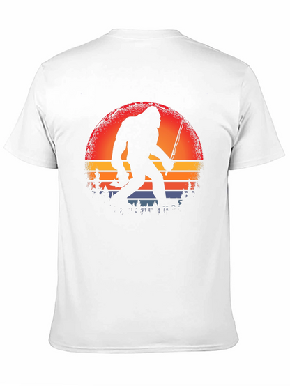 Bigfoot Fishing Sunset Graphic Tee