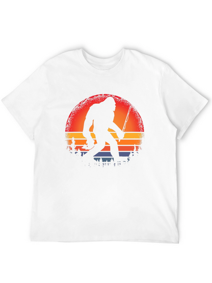 Bigfoot Fishing Sunset Graphic Tee