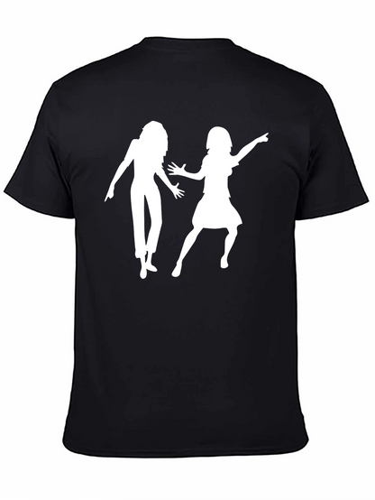 Retro Dance Silhouette Graphic Tee - Black