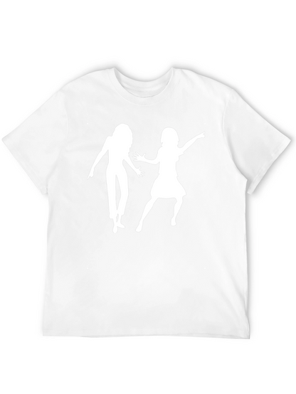 Retro Dance Silhouette Graphic Tee - Black