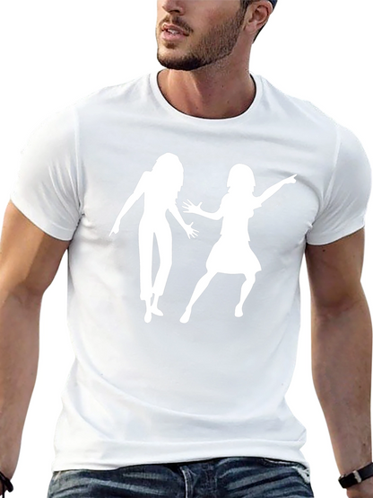 Retro Dance Silhouette Graphic Tee - Black