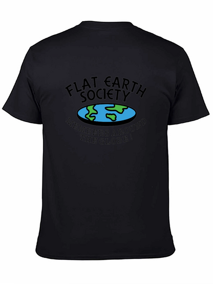 Flat Earth Society Mens Black T-Shirt