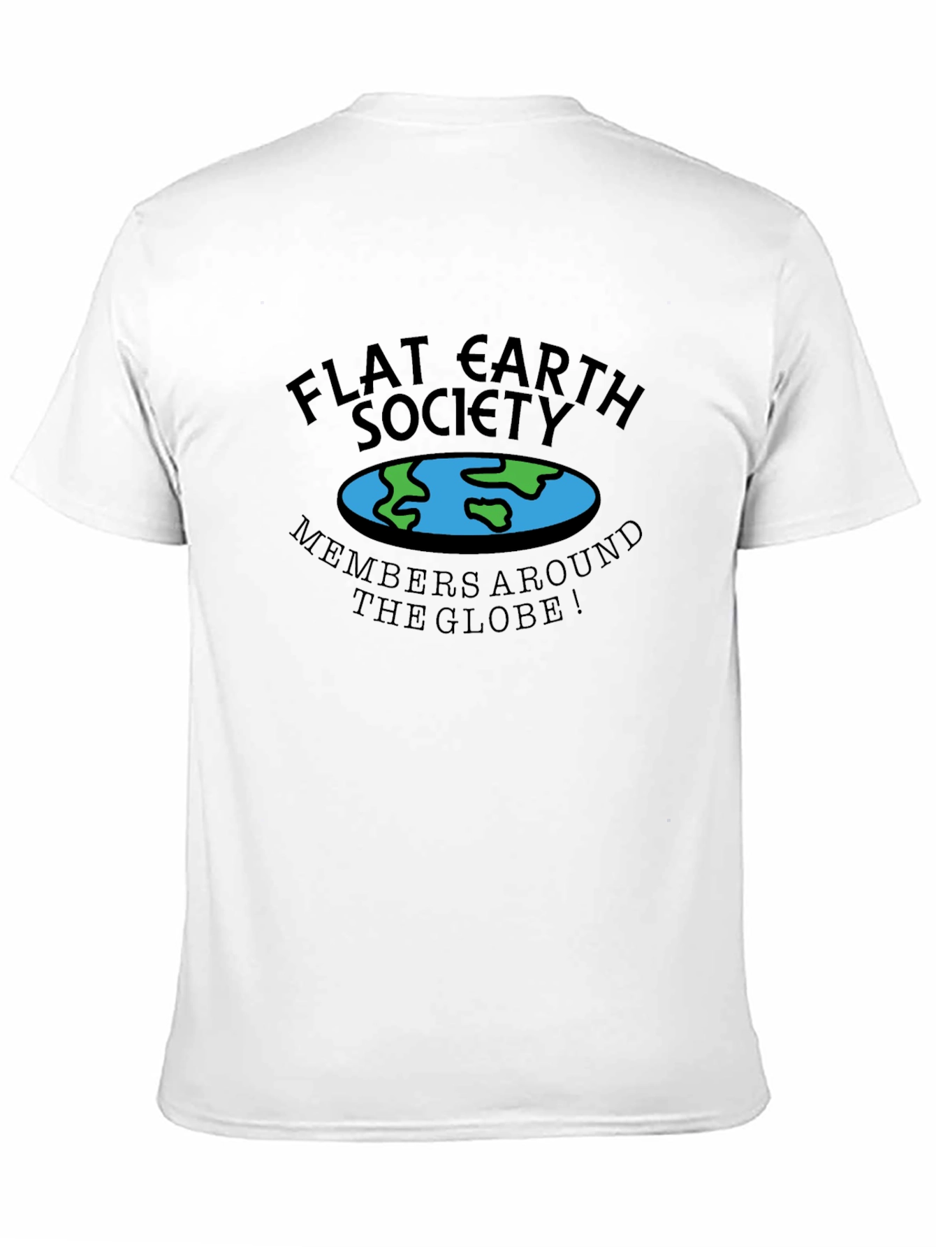 Flat Earth Society Mens Black T-Shirt