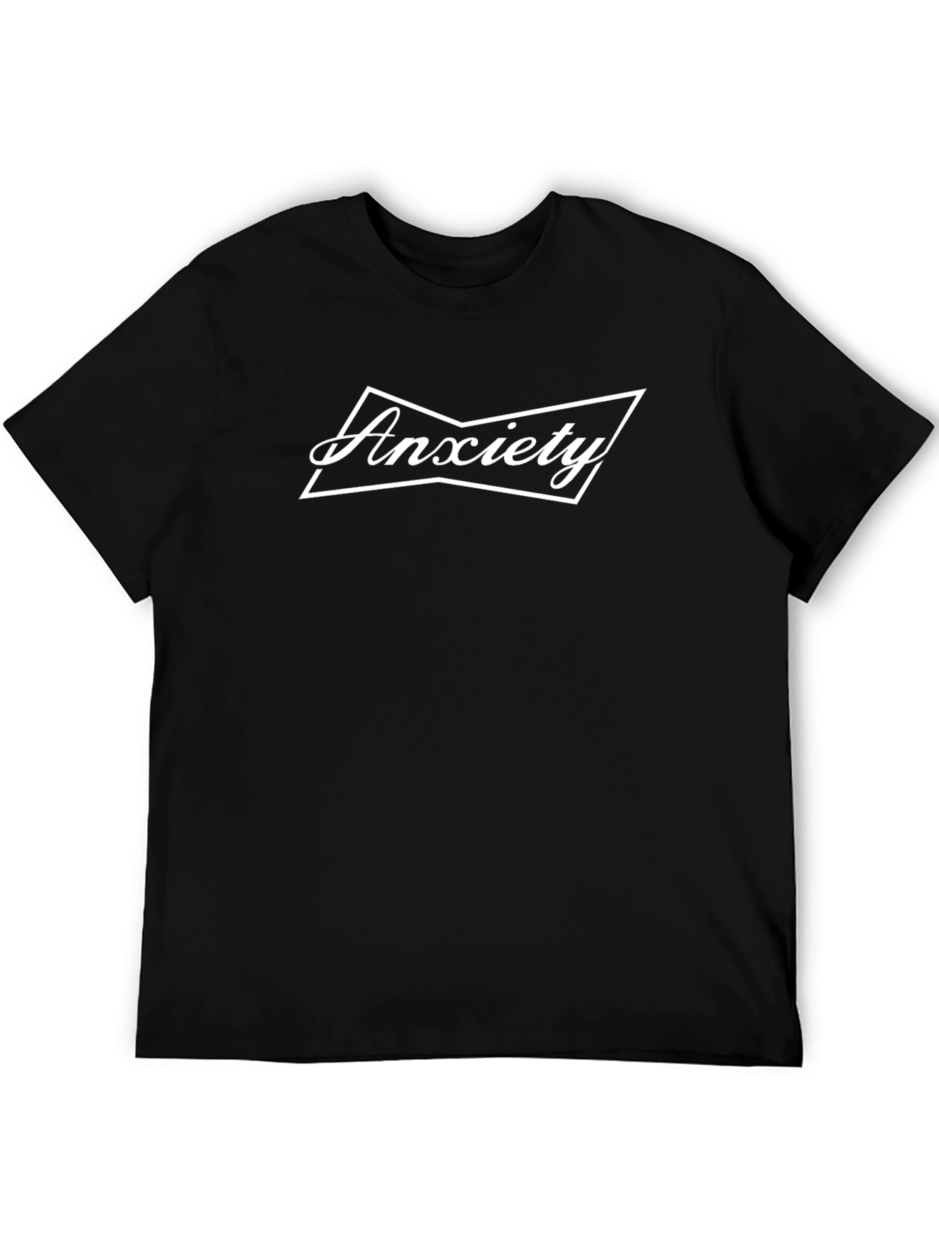 Anxiety Graphic T-Shirt - Black Crew Neck Tee