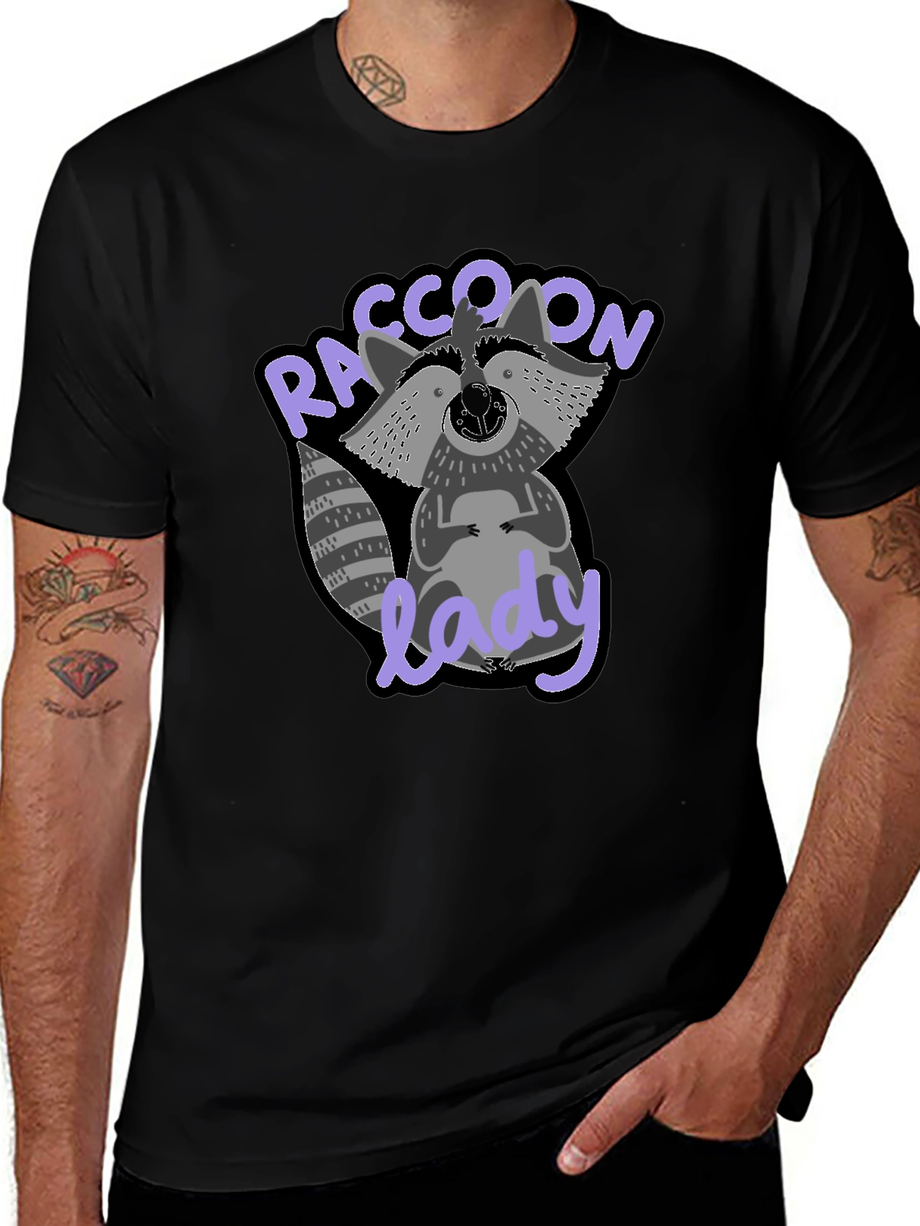 Raccoon Lady Graphic T-Shirt - Cute & Comfy