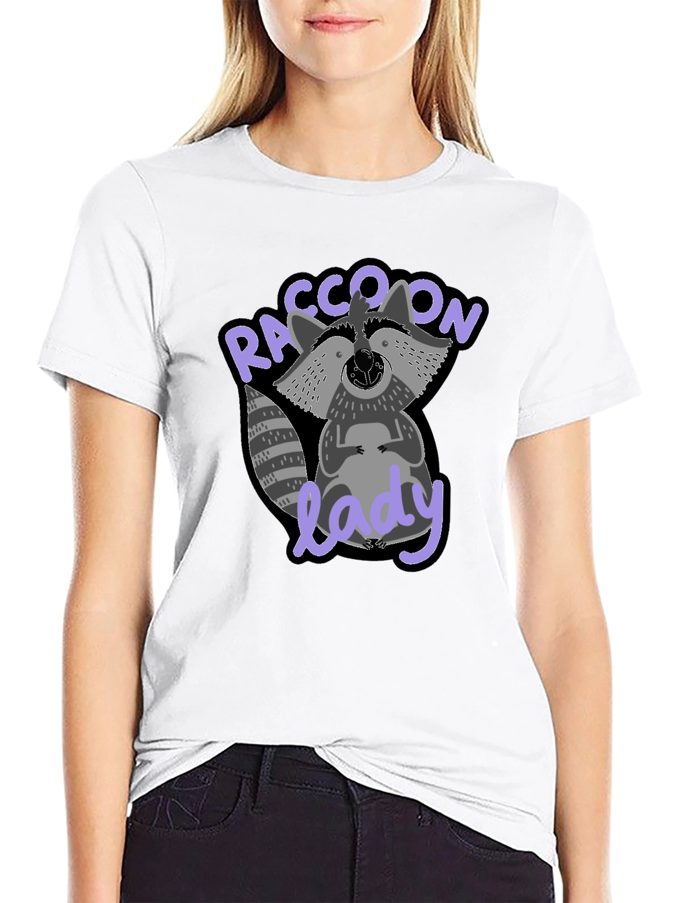 Raccoon Lady Graphic T-Shirt - Cute & Comfy