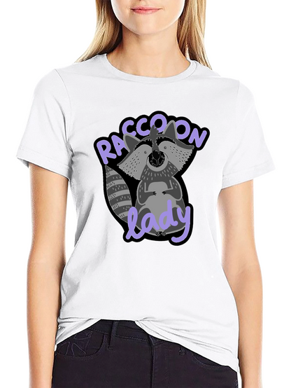 Raccoon Lady Graphic T-Shirt - Cute & Comfy
