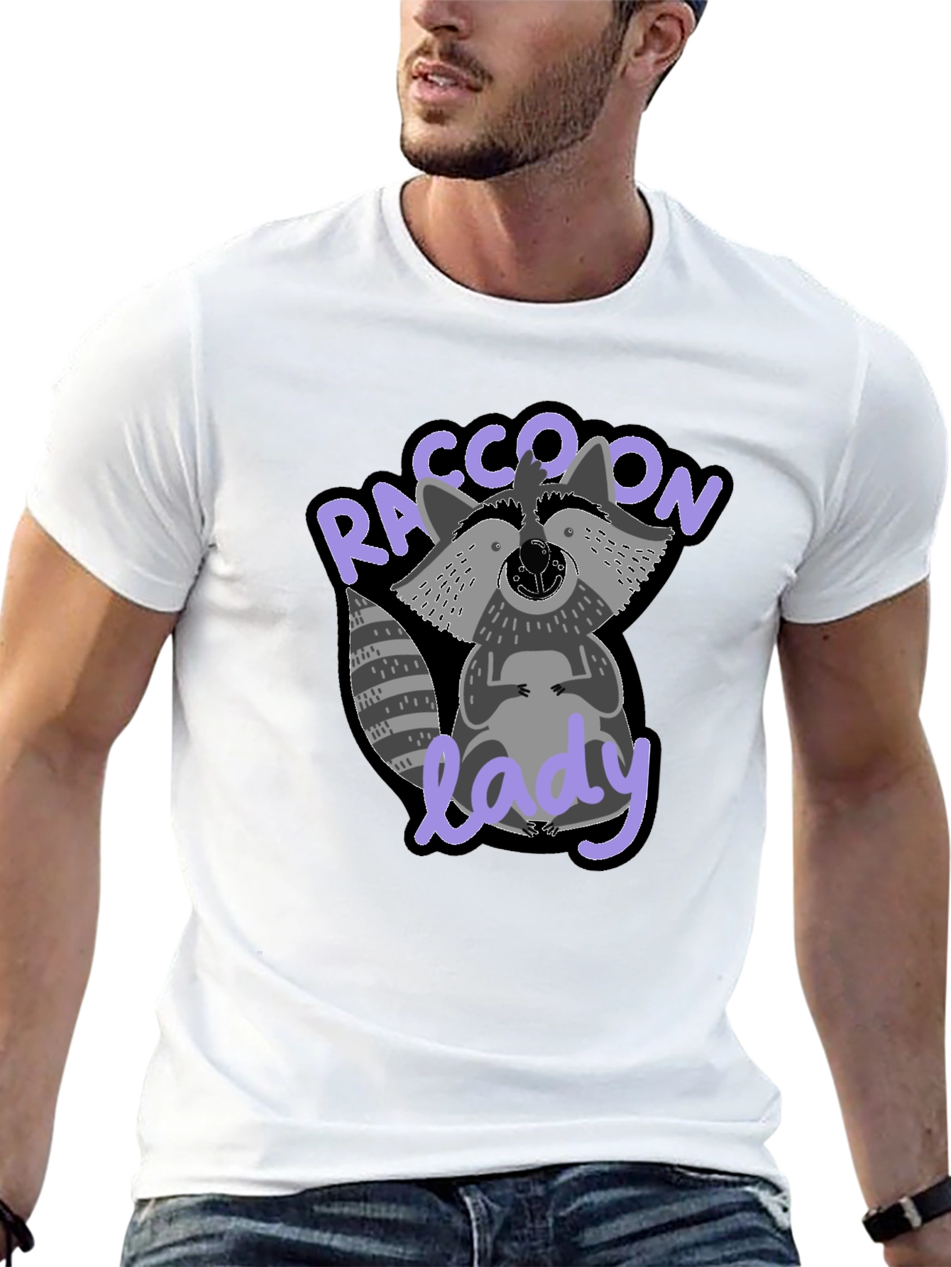 Raccoon Lady Graphic T-Shirt - Cute & Comfy