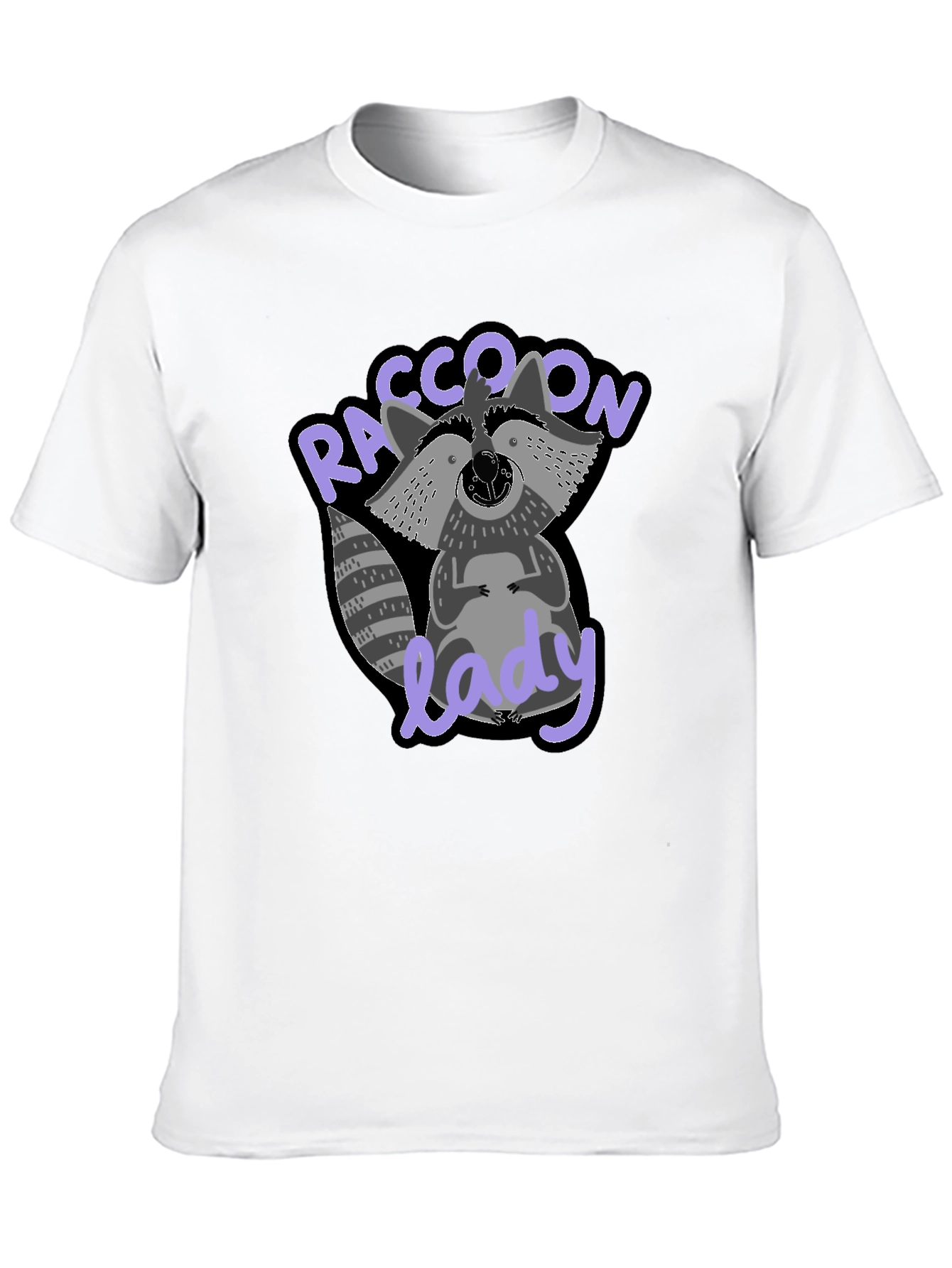 Raccoon Lady Graphic T-Shirt - Cute & Comfy
