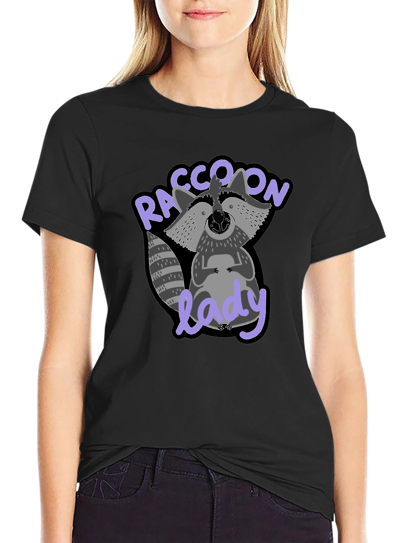 Raccoon Lady Graphic T-Shirt - Cute & Comfy