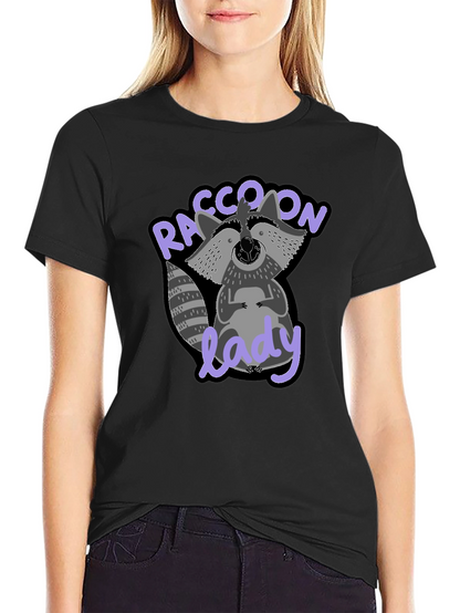 Raccoon Lady Graphic T-Shirt - Cute & Comfy